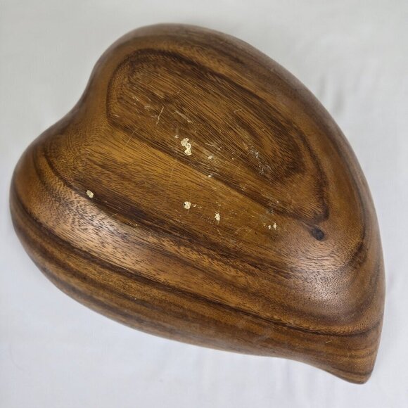 Vintage Monkey Pod Wood Salad Bowl Set - 1 Large Serving Bowl 8 Individual Bowls - Picture 13 of 14